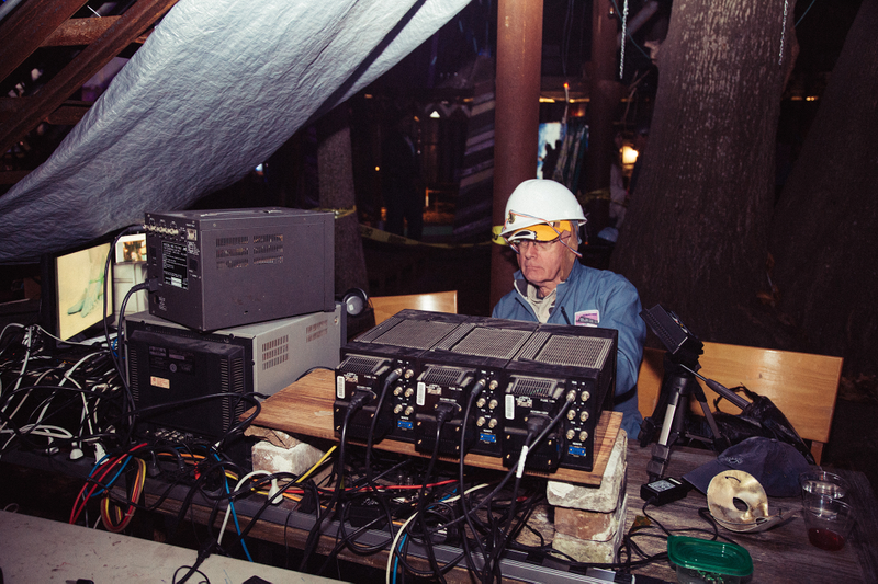 The krewe’s membership includes a former television news director who goes by the pseudonym, Swen Now. He was enlisted to be a very real news director Friday night, as he manned live feeds for a parody broadcast of a local television station’s coverage of the fair’s opening day in 1984. Photo: Akasha Rabut.